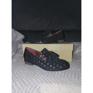 Black suede polka Dot Womens shoes 6.5 l'artiste